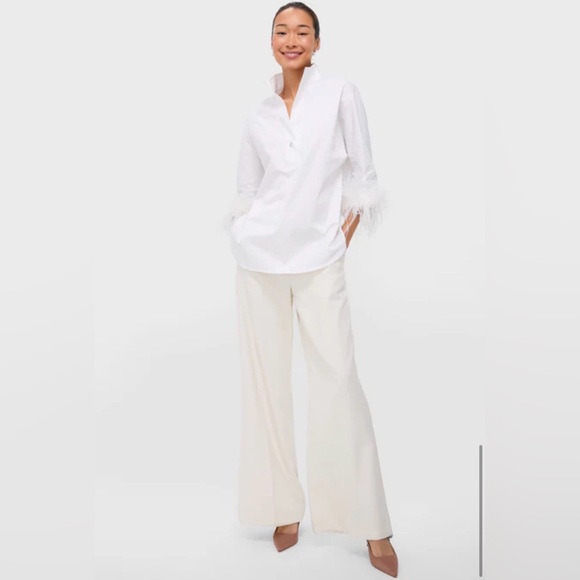 TUCKERNUCK White Feather Willow Blouse Women's size Medium - Picture 6 of 11